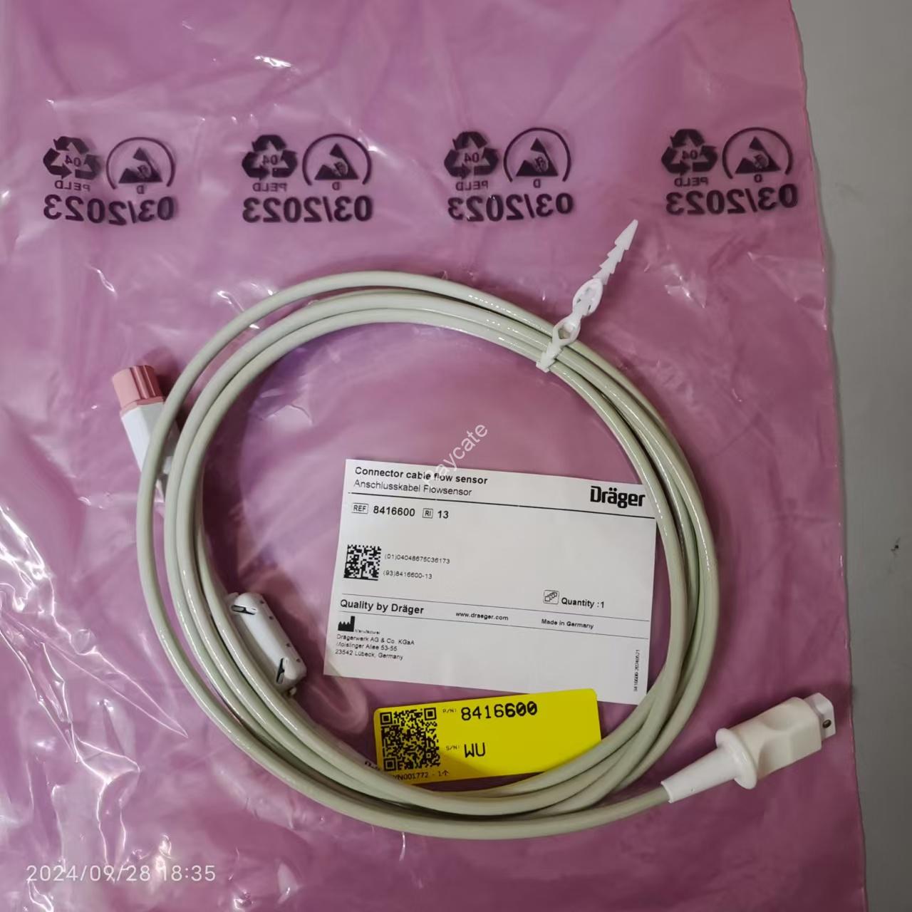8416600 drager flow sensor connector cable