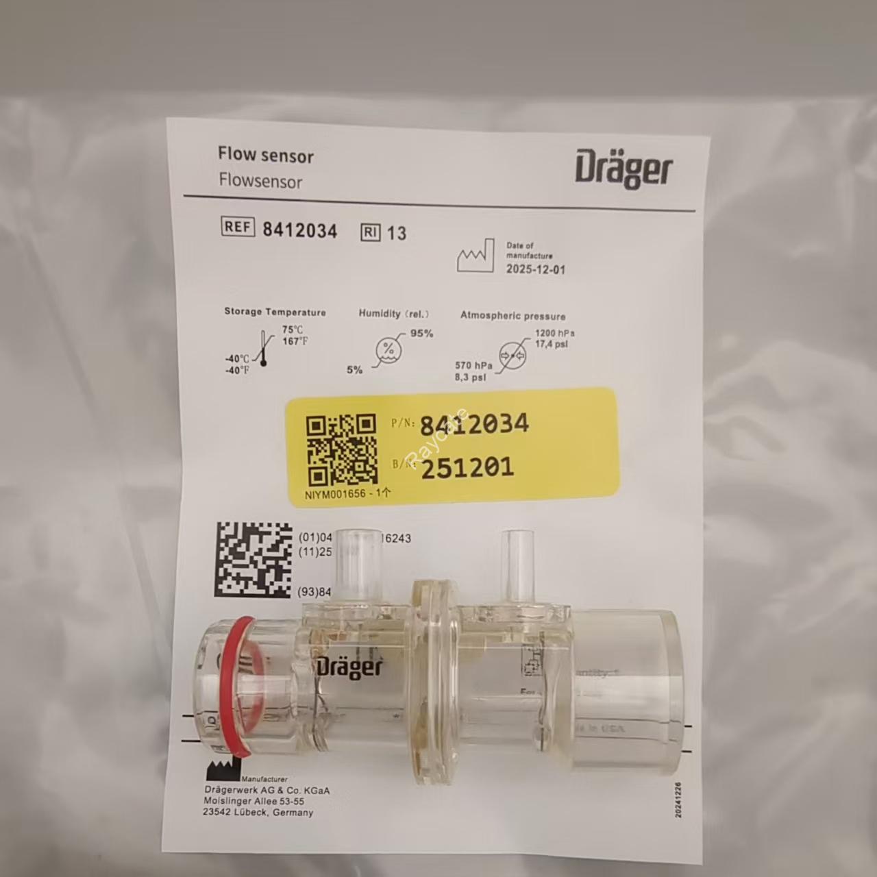 8412034: drager difference flow sensor by drager new original