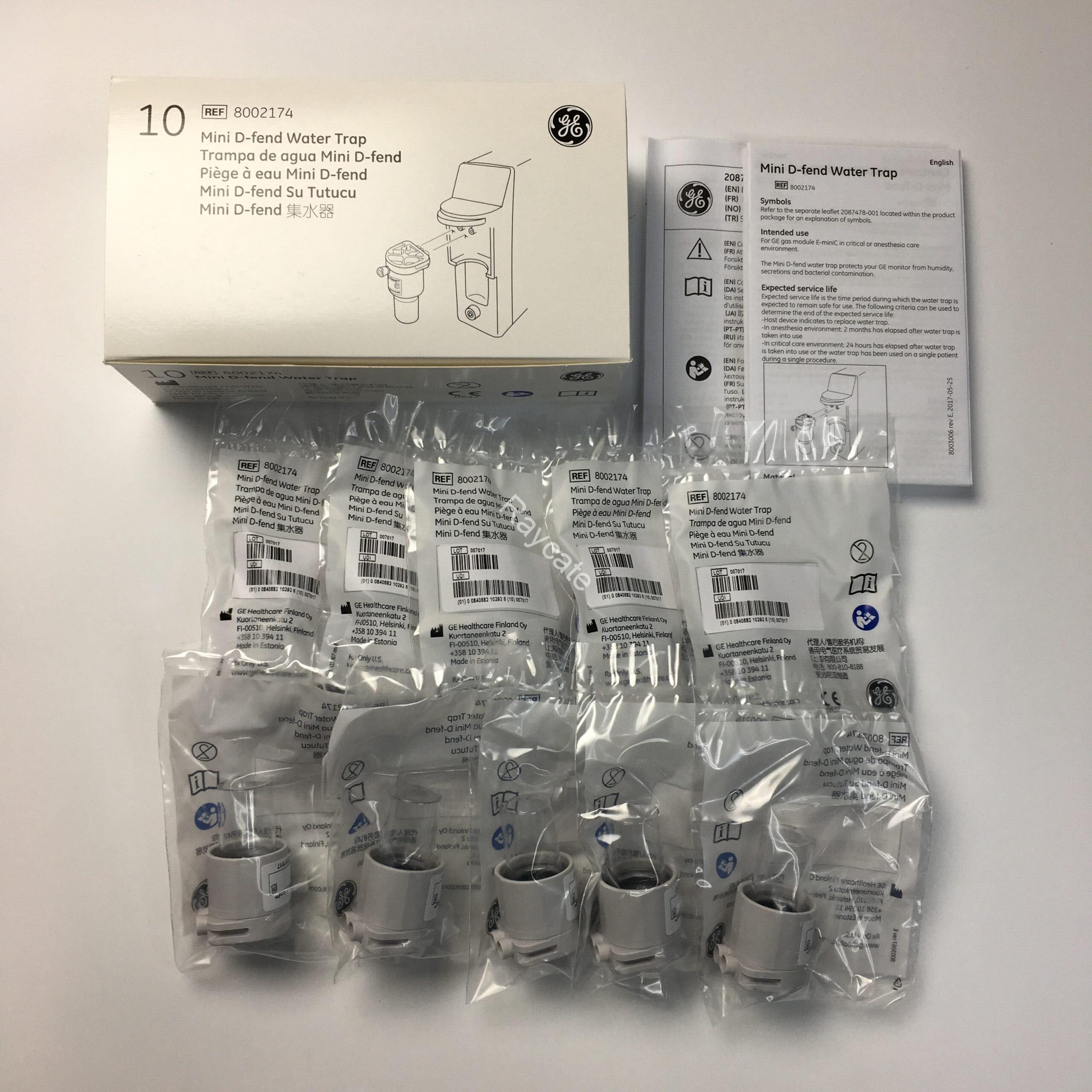 PN:8002174 Mini D-Fend Water Trap for Mini C Modules, 10/BOX for GE Carescape R860