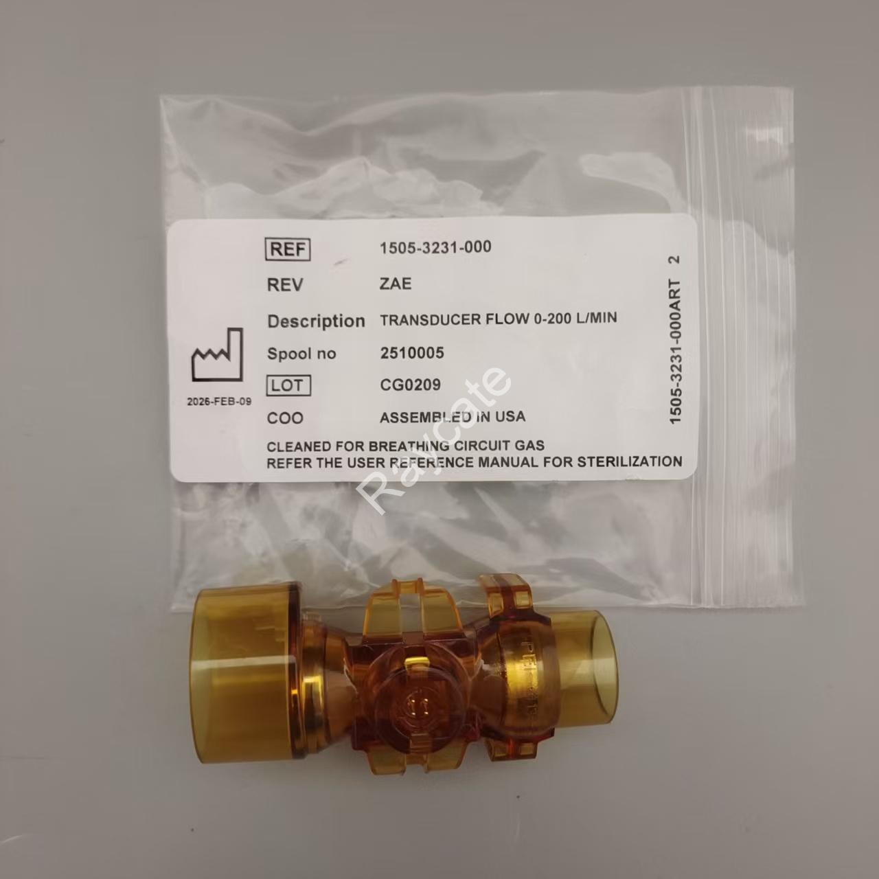 1505-03231-000:Respiratory Flow Sensor, Reusable for GE Carescape R860 Ventilator